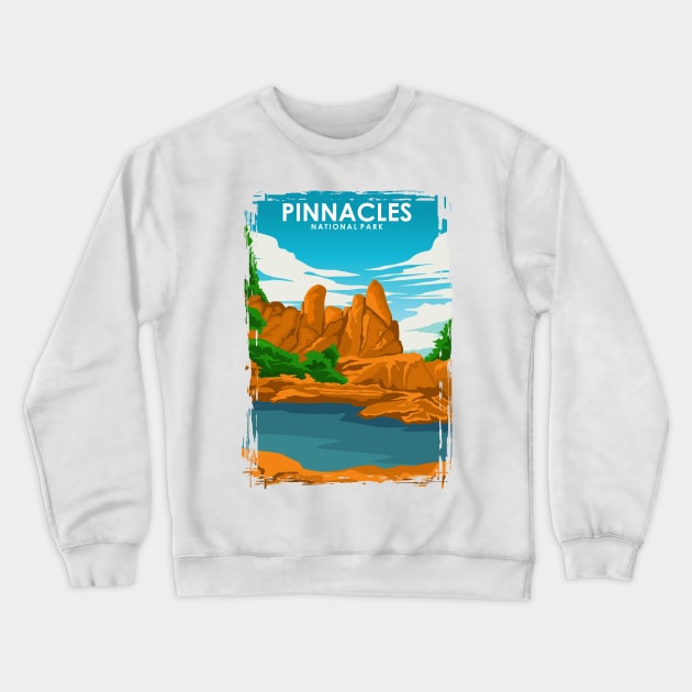 Pinnacles National Park Vintage Travel Poster Crewneck Sweatshirt by jornvanhezik